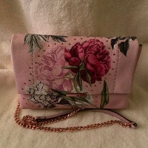 Ted Baker pink peonii palace gardens leather crossbody bag